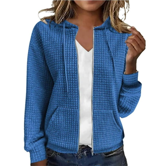 QASIEATN Hoodies for Elegant Ladies Fashion, Ladies' Solid Color Solid Chain Long Sleeve Paneled Ladies' Sweater, Womens Fall Tops