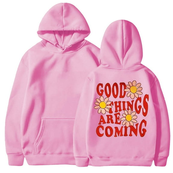 QASIEATN Hoodies for Graceful Ladies Fashion, Plain Long Sleeve Pullover Hoodies Cartoon Letter Print Sweatshirt, Womens Fall Tops