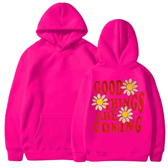 QASIEATN Hoodies for Graceful Ladies Fashion, Plain Long Sleeve Pullover Hoodies Cartoon Letter Print Sweatshirt, Womens Fall Tops