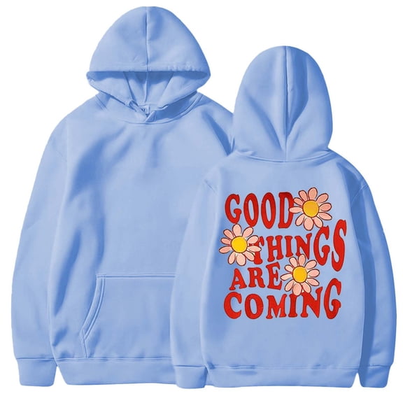 QASIEATN Hoodies for Graceful Ladies Fashion, Plain Long Sleeve Pullover Hoodies Cartoon Letter Print Sweatshirt, Womens Fall Tops