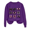 thumbnail image 1 of QASIEATN Hoodies for Graceful Women Fashion, Ladies Bow Tie Print Round Neck Casual Long Sleeve Top Sweatshirt, Womens Fall Tops, 1 of 3