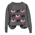 thumbnail image 1 of QASIEATN Hoodies for Graceful Women Fashion, Ladies Pumpkin and Bow Tie Print Round Neck Casual Long Sleeve Top Sweatshirt, Womens Fall Tops, 1 of 3