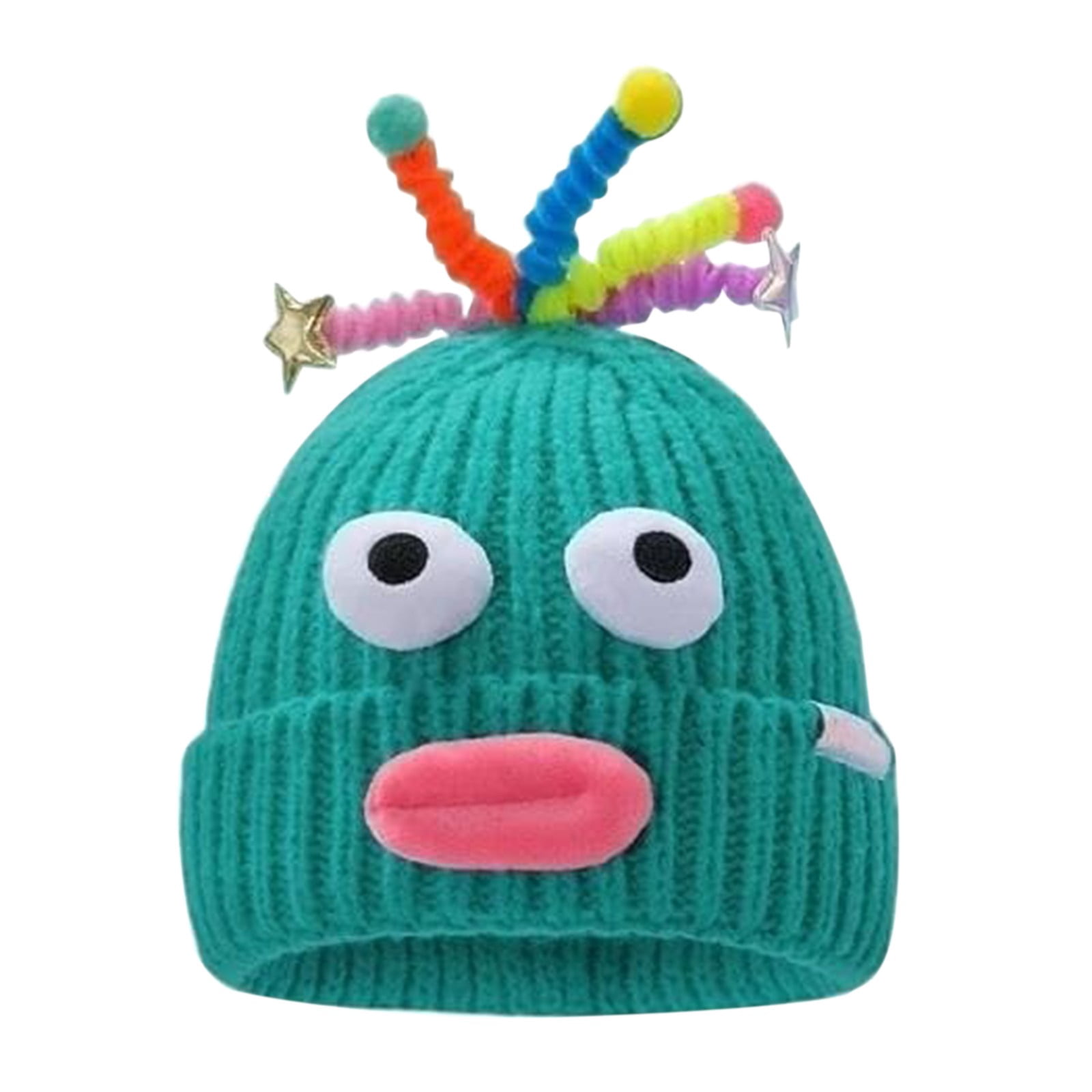 QASIEATN Knitted Parent-child Hat Autumn/Winter Cute Skull Cap Funny ...