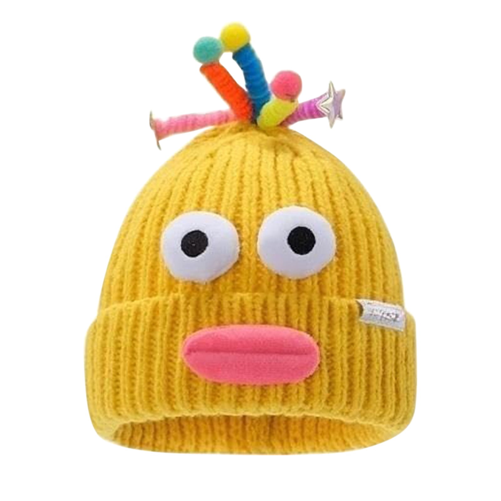 QASIEATN Knitted Parent-child Hat Autumn/Winter Cute Skull Cap Funny ...