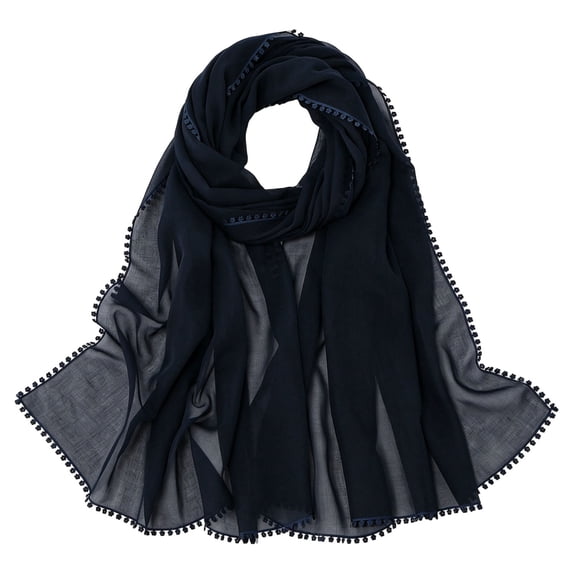 QASIEATN Lace Hijab SoftBlend Lightweight Shawl with Elegant Lace Trim Non Head Scarf for Womens Everyday Wear