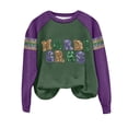 thumbnail image 1 of QASIEATN Mardi Gras Hoodless Hoodies for Women Fashion Sequin Print Round Neck Long Sleeve Loose Pullover Tops Women's Sweatshirt, 1 of 9