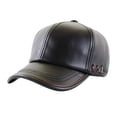 thumbnail image 1 of QASIEATN Men's Everyday Wear Accessories Autumn And Winter Leather Dad Hat for Middle And Elderly Fashion Solid Color Versatile Visor Hat Men's Baseball Cap, 1 of 1