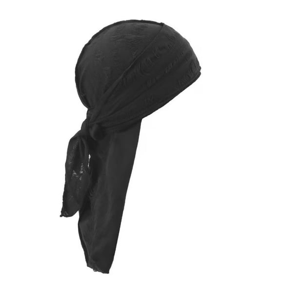 QASIEATN Men's Everyday Wear Accessories Solid Color Durags for Men Silky Fashion Breathable Headband Pirate Hat Mens Hip Hop Headwear Hat