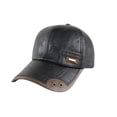 thumbnail image 1 of QASIEATN Men's Everyday Wear Accessories Solid Color Patchwork Leather Baseball Cap for Men Winter Thick Adjustable Warm Dad Hat Mens Trucker Hat, 1 of 9