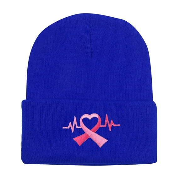 QASIEATN Modern Fit Baseball Caps for Women Breast Cancer Awareness Ribbon Embroidered Long Beanie Fall Fashion Accessories
