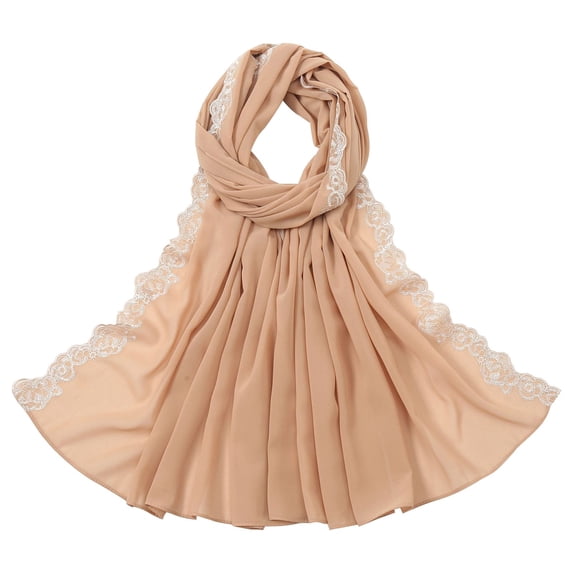 QASIEATN Modern Fit Scarf for Women Embroidered Chiffon Hijab Shawl Elegant Headwraps Scarves for Evening Dress Fall Fashion Accessories