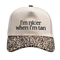 thumbnail image 1 of QASIEATN Modern Fit Visor Hat for Women I’m Nicer When I’m Tan Hat Two Toned Trucker Hat Embroidered Baseball Cap Fall Fashion Accessories, 1 of 3