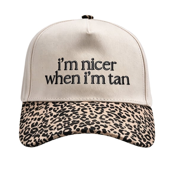 QASIEATN Modern Fit Visor Hat for Women I’m Nicer When I’m Tan Hat Two Toned Trucker Hat Embroidered Baseball Cap Fall Fashion Accessories