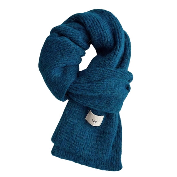 QASIEATN Popular Scarf for Women Wool Scarf Women's Knitted Wool Scarf All Solid Color Warm Scarf Fall Fashion Accessories