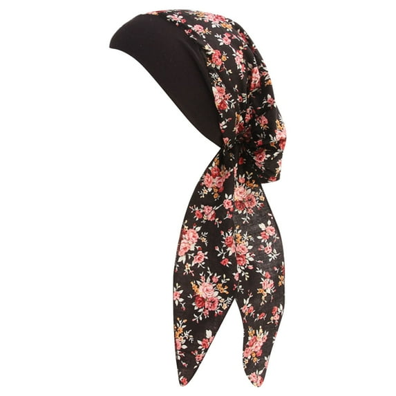 QASIEATN Print Bandanas for Women Casual Loose Chemo Beanie Breathable Cancer Headwear Turban Women Fashion Hair Accessories Caps