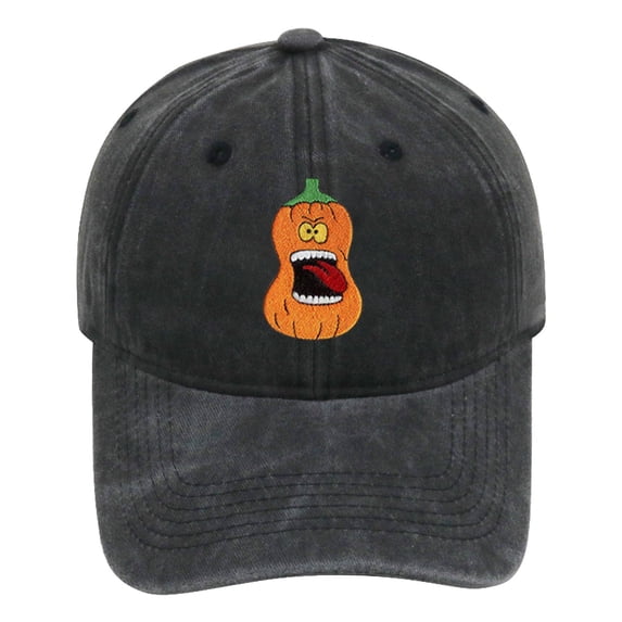 QASIEATN Pumpkin Hat Hat Embroidered Wash Retro Soft Top Baseball Hat Halloween Personality Men and Women Casual Sun Hat Unisex Fall Fashion Accessories