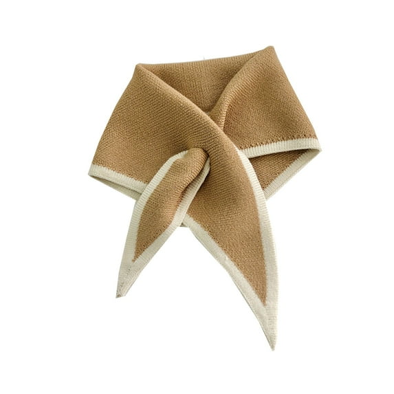 QASIEATN Scarf for Pretty Women Fashion Women Scarf Contrast Color Autumn Winter Simple Knitting Collar Scarf for Outdoor Winter Accessories Yellow