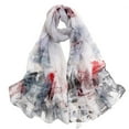 thumbnail image 1 of QASIEATN Scarfs for Women Lightweight Print Floral Pattern Scarf Shawl Fashion Scarves Sunscreen Shawls and Wraps for Spring Daily Wear Accessories Silk Scarves for Women, 1 of 3
