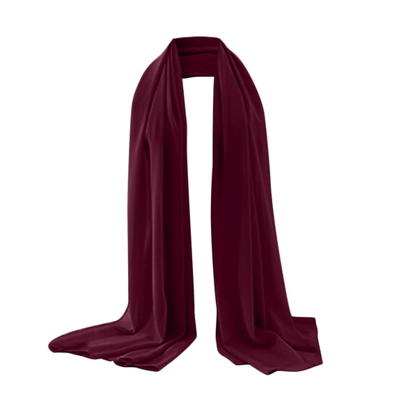 QASIEATN Silk Scarves for Women Soft Solid Color Shawl Baotou Pearl Chiffon Shawl Muslim Hijab Summer Spring Fashion Clothing Accessories