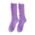thumbnail image 1 of QASIEATN Stockings for Women Socks Women Beggar Shabby Ripped Hole Socks Ribbed Knit Fluorescent Solid Color Skateboard Tube Hosiery Fall Fashion Accessories, 1 of 8