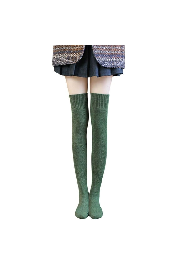 Stockings for Pretty Women Fashion Women's Thickened Warm Knee Socks Thick Socks Thigh High Tube Plush Stockings Winter Accessories Green