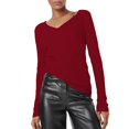 thumbnail image 1 of QASIEATN Sweaters for Graceful Women Fashion, Knit Sweater Autumn Winter V Neck Slim Fit Pullover Strip Top with Tight Long Sleeved Base Shirt, Womens Fall Tops, 1 of 4