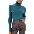 thumbnail image 1 of QASIEATN Sweaters for Graceful Women Fashion, Soft Sweater Slim Fit Lightweight Long Sleeve Turtleneck Tops Undershirt Sexy Knitted Warm Fitted Fashion Pullover Sweater, Womens Fall Tops, 1 of 7