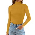 thumbnail image 1 of QASIEATN Sweaters for Graceful Women Fashion, Solid Color Turtleneck Knit Base Shirt In Autumn and Winter with Sweater To Wear The Top, Womens Fall Tops, 1 of 4