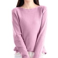 thumbnail image 1 of QASIEATN Sweaters for Graceful Women Fashion, Sweaters Sweater One Neck Solid Color Soft Pullover Sweater, Womens Fall Tops, 1 of 5