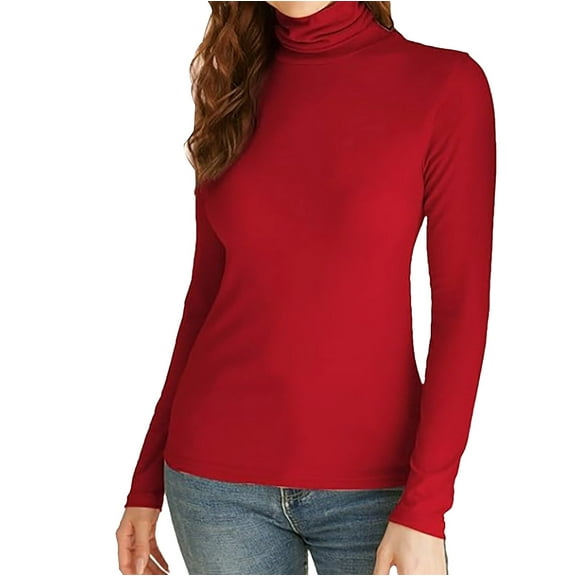QASIEATN Sweatshirt for Graceful Women Fashion, Autumn Slim Fashion Top Shirt Solid Color Long Sleeve High Neck Casual Bottoming Top Shirt Base Shirt, Womens Fall Tops