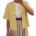 thumbnail image 1 of QASIEATN Sweatshirt for Graceful Ladies Fashion, Lightweight Cardigan Short Sleeve Button Down Summer Cardigan, Womens Fall Tops, 1 of 9