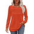 thumbnail image 1 of QASIEATN Sweatshirt for Graceful Ladies Fashion, Long Sleeve Shirts Fall Fashion Casual Blouses Trendy Pleated Tunic Tops Leggings, Womens Fall Tops, 1 of 7