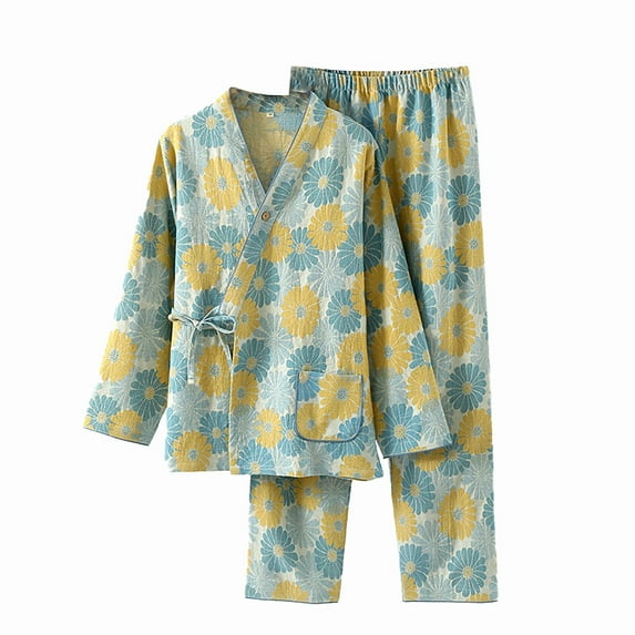 QASIEATN Sweatshirt for Graceful Ladies Fashion, Weave Pajama Set Japanese Kimono Pajamas Suit, Womens Fall Tops