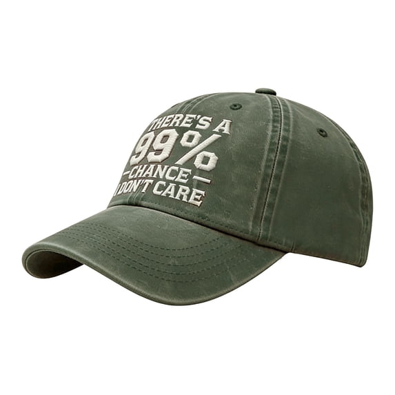 QASIEATN There’s A 99% Chance I Don’t Care Embroidered Dad Hat Adjustable Distressed Embroidered I Don’t Care Cap Baseball Caps Casual Accessories Baseball Caps for Women and Men