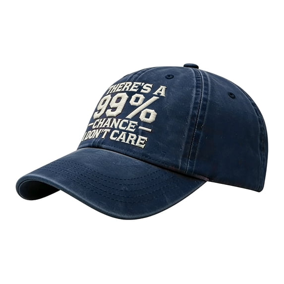 QASIEATN There’s A 99% Chance I Don’t Care Embroidered Dad Hat Adjustable Distressed Embroidered I Don’t Care Cap Baseball Caps Casual Accessories Baseball Caps for Women and Men