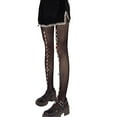 thumbnail image 1 of QASIEATN Tights for Graceful Ladies Fashion Women Lolita Tights with Bows Cute Mesh Halloween Stockings 80S 90S Female Girls Gothic Lace Stockings Leggings Women's Accessories Black, 1 of 3