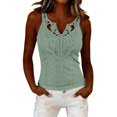 thumbnail image 1 of QASIEATN Top for Women Blouse Casual V Neck No Sleeve Shirts Summer Outfits Vacation Clothes, 1 of 8