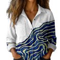 thumbnail image 1 of QASIEATN Tops for Women Graphic Tees Casual Button Down V Neck Long Sleeve Shirts Ladies Summer Tops, 1 of 7