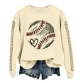 thumbnail image 1 of QASIEATN Trendy Fall Women's Hoodless Pullover Women's Spring Baseball Print Crew Neck Loose Casual Top Hoodie, 1 of 4