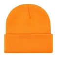 thumbnail image 1 of QASIEATN Trendy Women's and Men's Beanie Unisex Beanie Winter Knitted Cuffed Soft Warm Hat for Men/Women Ski Watch Cap Winter Accessories Orange, 1 of 6