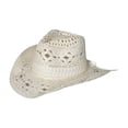 thumbnail image 1 of QASIEATN Unisex Everyday Wear Accessories Casual Straw Cowboy Hat for Women and Men Fashion Mesh Solid Sun Hat Unisex Western Hat, 1 of 9