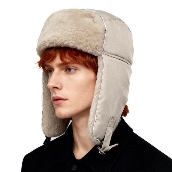 QASIEATN Unisex Relaxed Fit Beanie Hats Men's Beanie Hat Autumn and Winter Outdoor Cold Windproof Ear Ski Hat Women's Fleece Lined Thickened Cap Fall Fashion Accessories