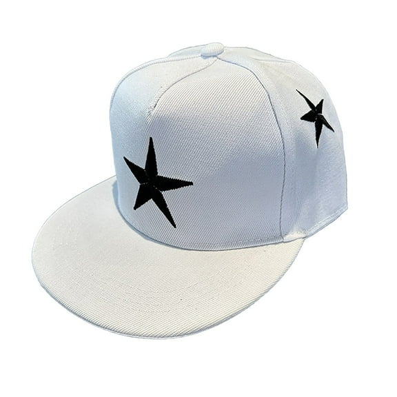 QASIEATN Visor Hat for Girls and Boys 3-8 Years Old Kids Baseball Hat Five Pointed Star Embroidery Boys Girls Short Brim Dome Cap for Daily Wear White