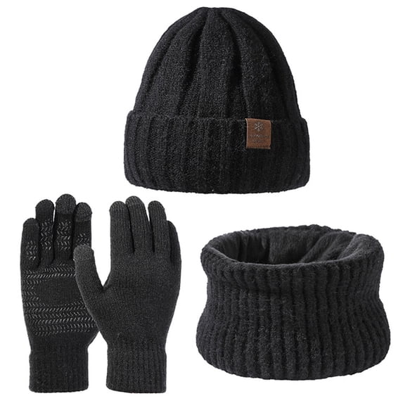 QASIEATN Winter Beanie Hat Scarf Gloves for Women Knit Hat Touchscreen Gloves Knited Neck Scarf Christmas for Women Winter Warmer Set Fall Fashion Accessories