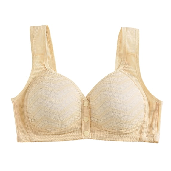 QASIEATN Wireless Daisy Bras for Women Fashion Solid Full Coverage Push Up Bralette Bras Women's Underwear