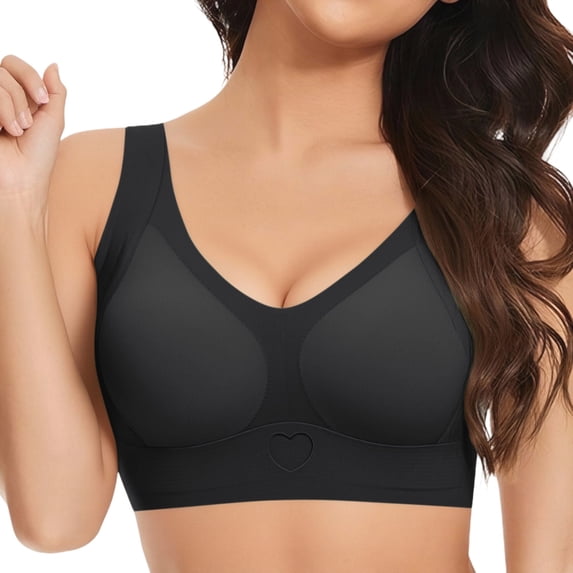 QASIEATN Wireless Jelly Bras for Women Supportive Full Coverage No Underwear Bras Plus Size Brassiere for Older Ladies Women's Underwear