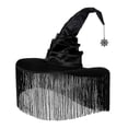 thumbnail image 1 of QASIEATN Witch Hat with Spiderweb Decoration for Women Fashion Black Purple Long Tassel Caps Hallowee Party Essentials Accessories, 1 of 7