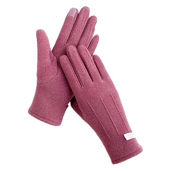 QASIEATN Women Autumn Winter Keep Warm Screen Thin Gloves Cycling Drive Fashion Elegant Letter Mark Windproof Casual Accessories Gloves Mittens for Women and Men