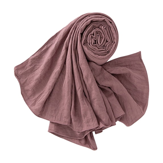 QASIEATN Women Muslim Hijab Scarf Polyester Cotton Turbans for Woman Wrinkle Shawls and Ramadan Hijabs Scarf Daily Wear Casual Accessories Scarf for Women
