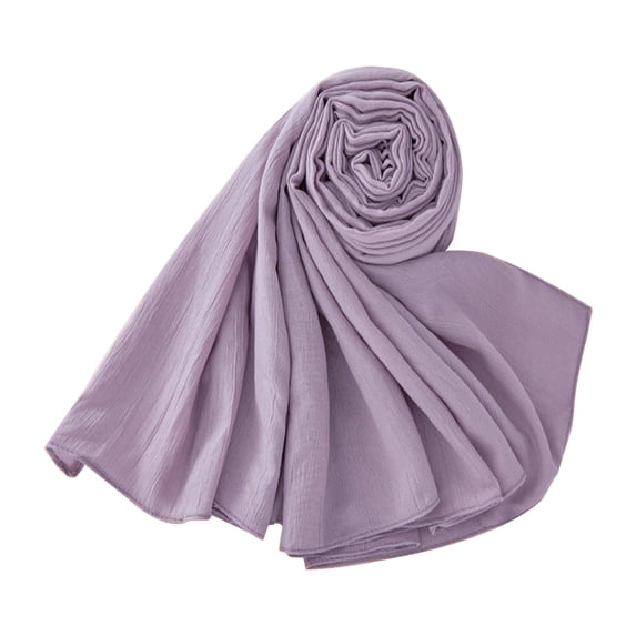 QASIEATN Women's Cozy Scarf Women Muslim Hijab Scarf Polyester Cotton Turbans for Woman Wrinkle Shawls and Ramadan Hijabs Scarf Fall Fashion Accessories